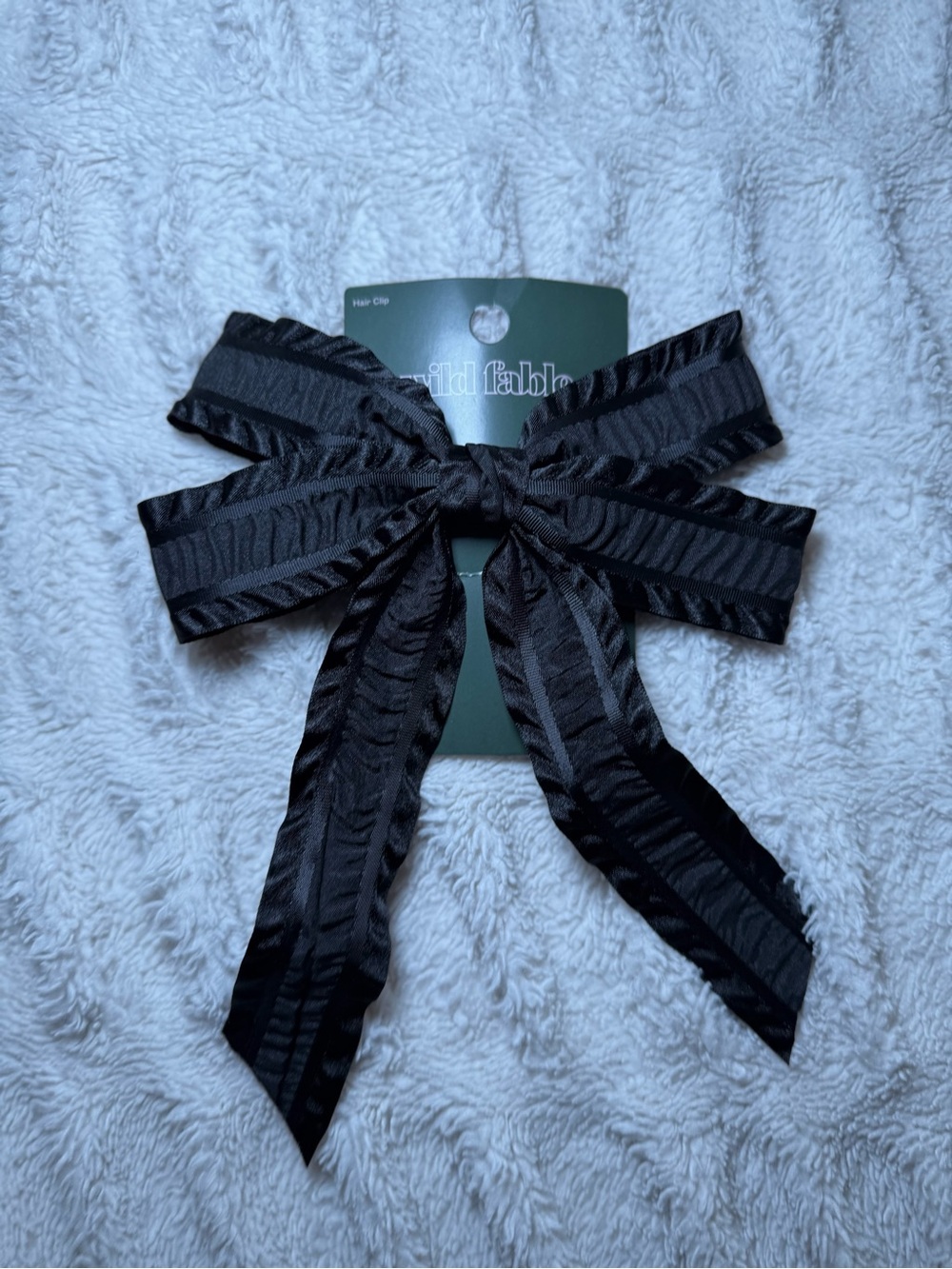Wild Fable Black Bow Hair Clip NWT